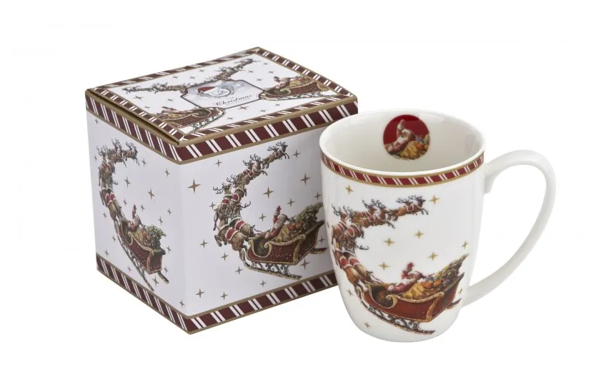 Duo Kubek porcelanowy 350ml Mikołaj na saniach Best