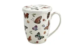 Duo Kubek porcelanowy z zaparzaczem 350 ml Butterflies Discount