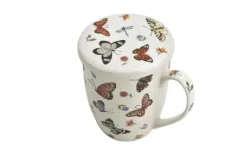 Duo Kubek porcelanowy z zaparzaczem 350 ml Butterflies Discount