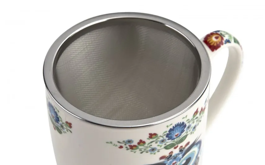 Duo Kubek porcelanowy z zaparzaczem 350 ml Sowa Etno Best