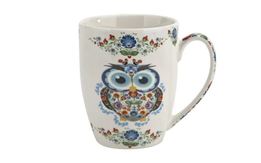 Duo Kubek porcelanowy z zaparzaczem 350 ml Sowa Etno Best