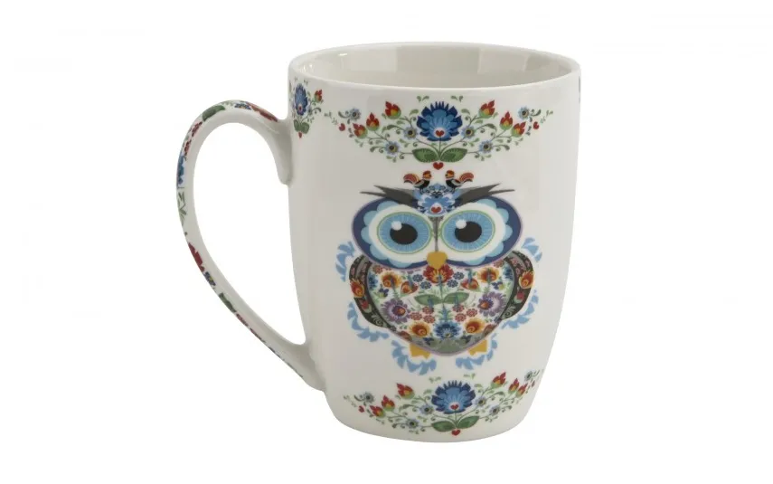 Duo Kubek porcelanowy z zaparzaczem 350 ml Sowa Etno Best