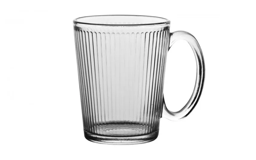 MPLCo Kubek szklany z uchem 300 ml ryflowany Best