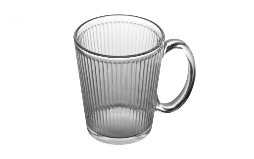 MPLCo Kubek szklany z uchem 300 ml ryflowany Best