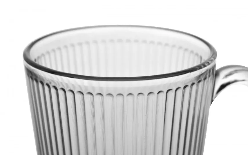 MPLCo Kubek szklany z uchem 300 ml ryflowany Best