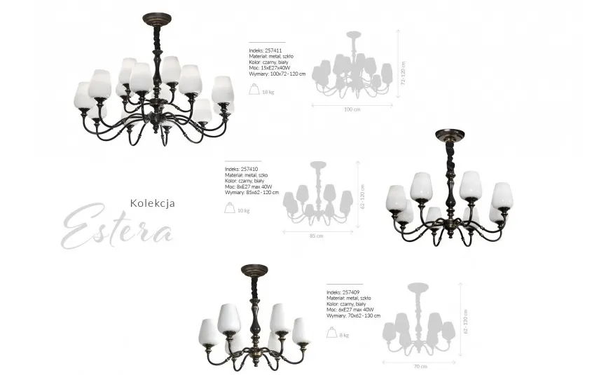 Witek Home Lampa Estera 80370/B+6 Fashion