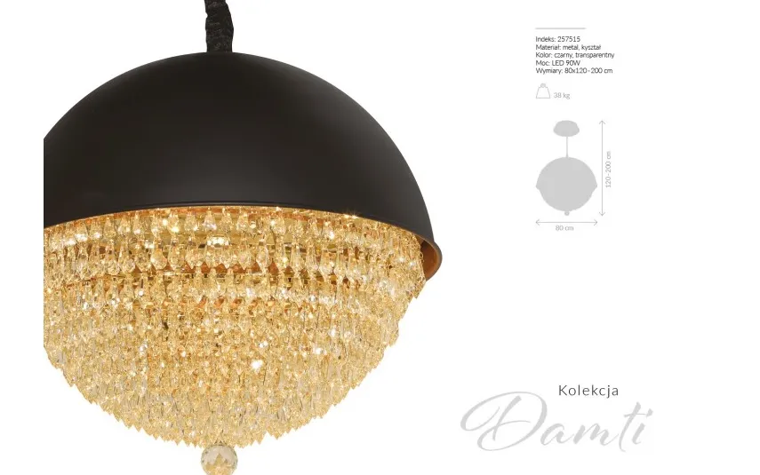 Witek Home Lampa wisząca kryształowa Damti 83155 FI80 Fashion