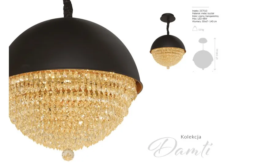 Witek Home Lampa wisząca kryształowa Damti 83155 FI60 Clearance