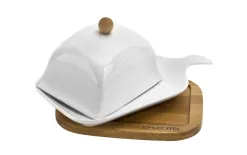 KingHoff Maselnica porcelanowa z drewnianą podstawą Clearance