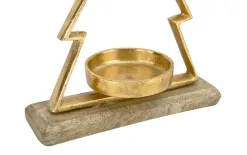 Ewax Metalowy świecznik Choinka złota 26 cm mała Sale