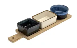 Allesken 3 Miseczki ceramiczne na przekąski na tacy Discount