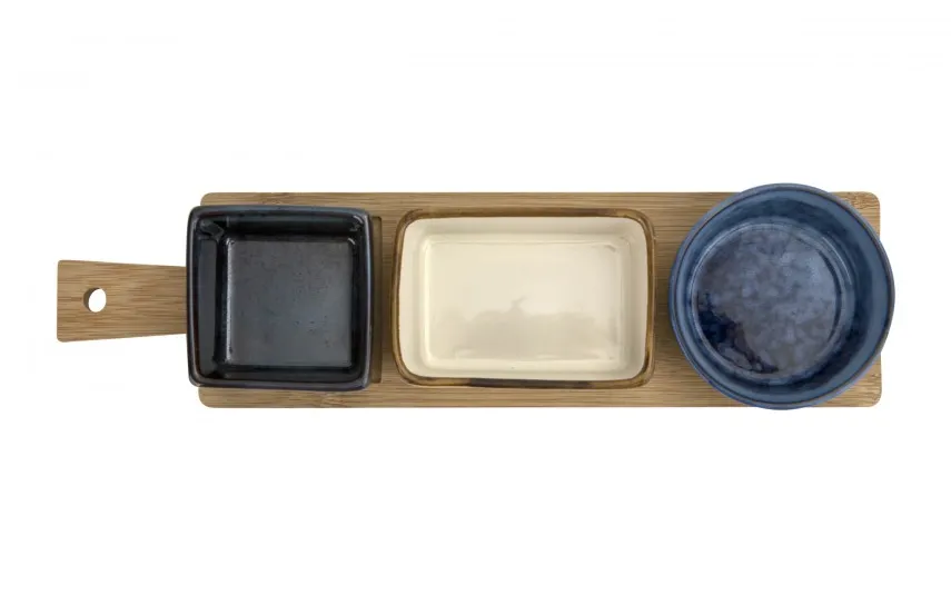Allesken 3 Miseczki ceramiczne na przekąski na tacy Discount