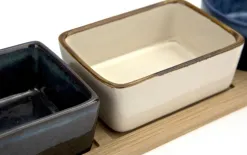 Allesken 3 Miseczki ceramiczne na przekąski na tacy Discount