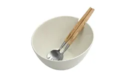 Klausberg Miska ceramiczna z łyżkami w zestawie biała Hot