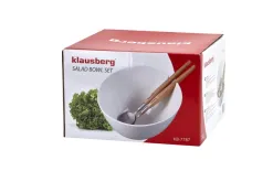 Klausberg Miska ceramiczna z łyżkami w zestawie biała Hot