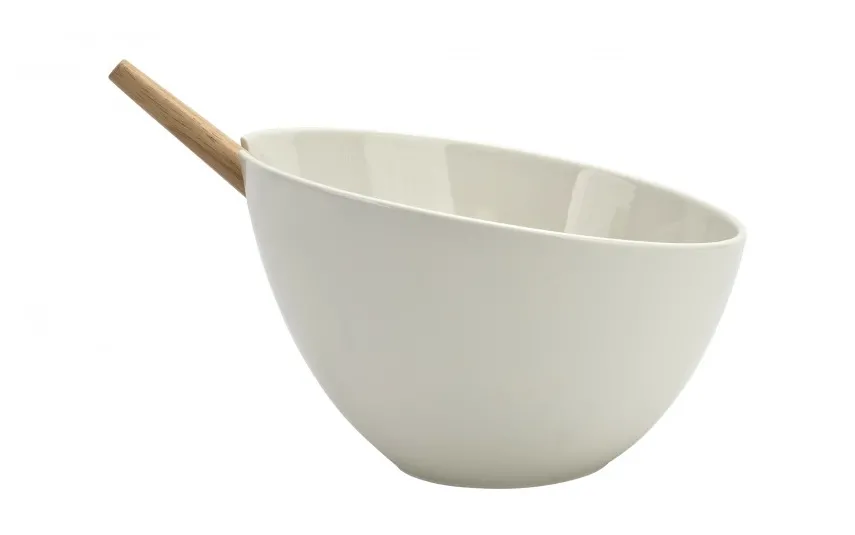 Klausberg Miska ceramiczna z łyżkami w zestawie biała Hot