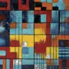 Witek Home Obraz abstrakcyjny 100x100 cm Cube Frenzy Hot