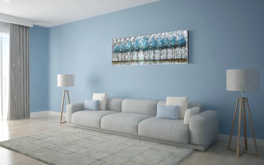 Witek Home Obraz na płótnie 50x150 cm Błękitne drzewa Discount