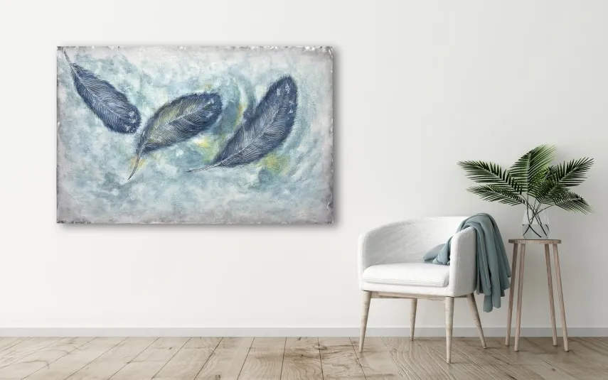 Witek Home Obraz na płótnie 100x150 cm Egzotyczne pióra Hot