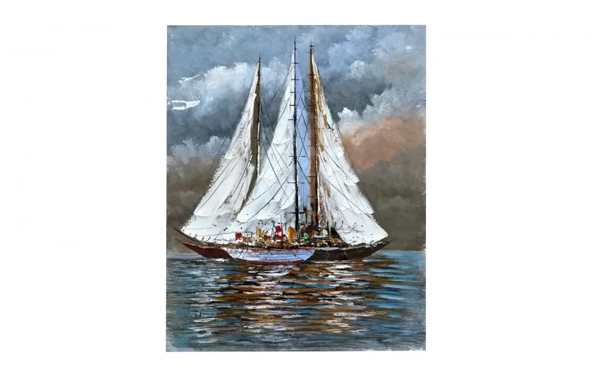 Witek Home Obraz na płótnie 80x100 cm Jachty na morzu Small Fashion