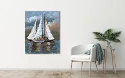 Witek Home Obraz na płótnie 80x100 cm Jachty na morzu Small Fashion