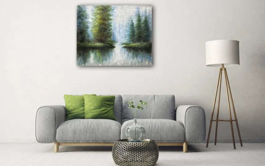 Witek Home Obraz na płótnie 100x120 cm Las na wodzie Fashion