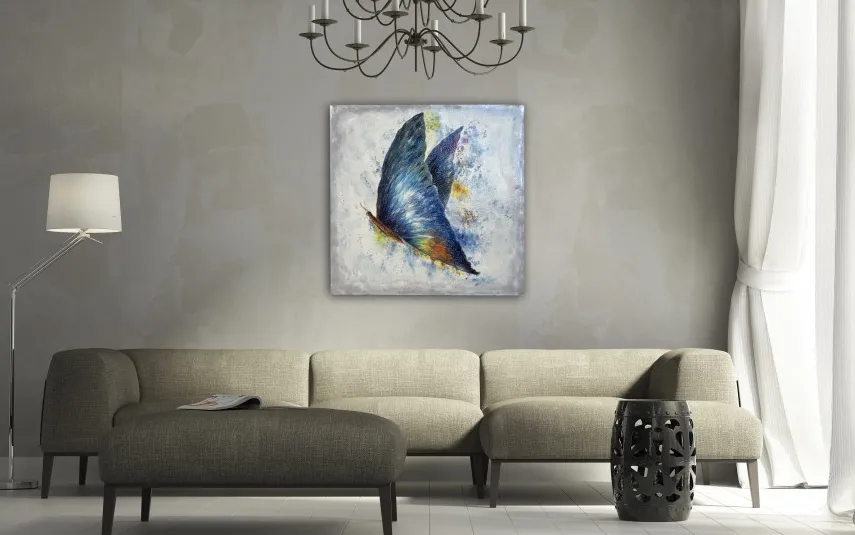 Witek Home Obraz na płótnie 100x100 cm Niebieski motyl Online