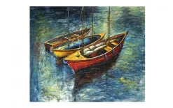 Witek Home Obraz na płótnie 100x120cm Trzy łódki New