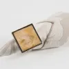 Witek Home Obrączka na serwetę Kwadratowy kamień w beżu Fashion
