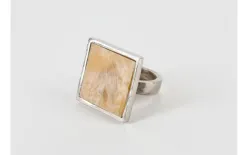 Witek Home Obrączka na serwetę Kwadratowy kamień w beżu Fashion