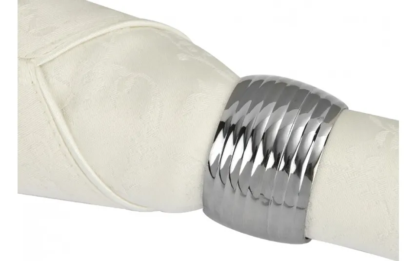 Witek Home Obrączka na serwetę Prążki silver Clearance
