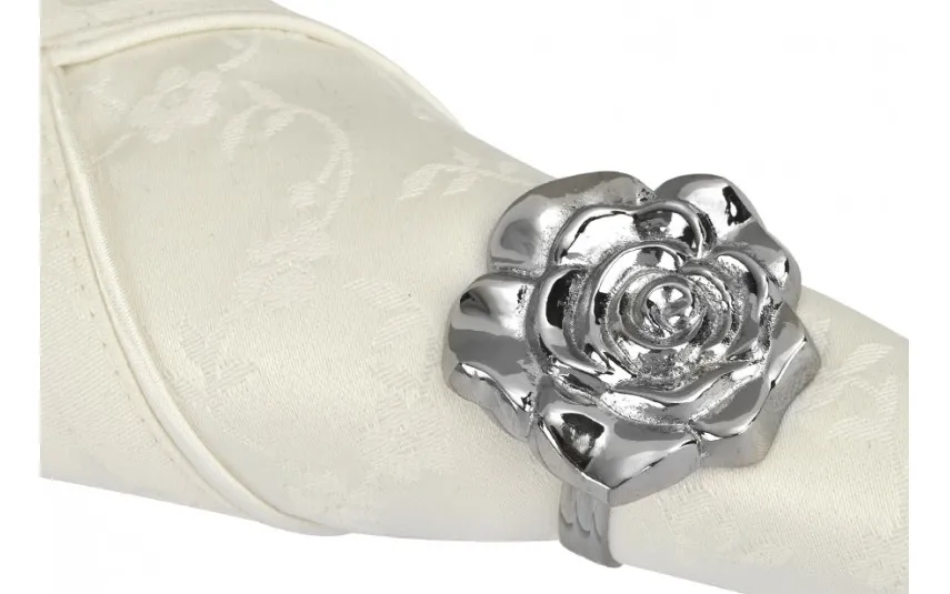 Witek Home Obrączka na serwetę Róża silver Fashion