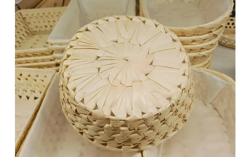 Dajar Okrągły koszyk ręcznie pleciony 23 cm Palma DOMOTTI Sale