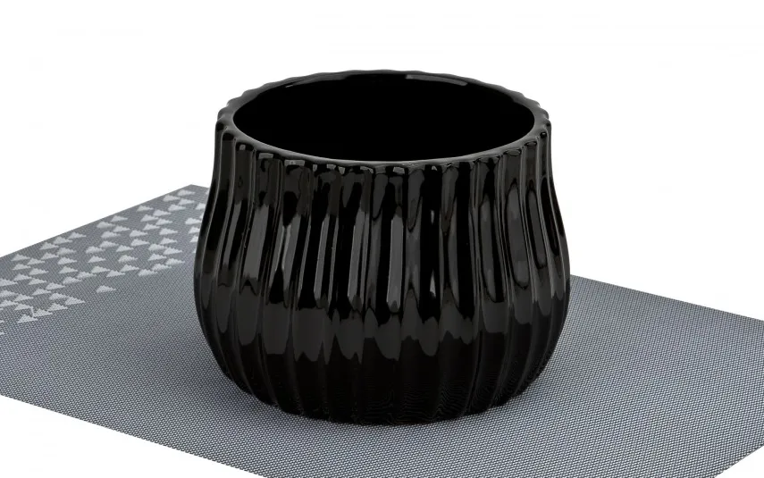 Ewax Osłonka ceramiczna na doniczkę czarna 16 cm Clearance