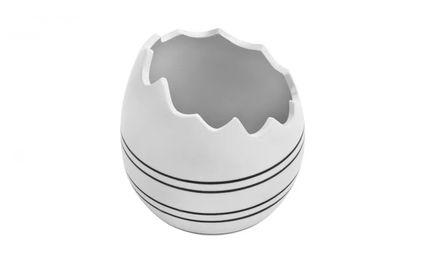 Art-Pol Ozdoba ceramiczna osłonka skorupka jajka w paski Discount