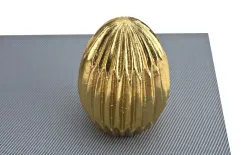 Art-Pol Ozdoba jajko złote karbowane 11,5 cm Sale