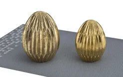 Art-Pol Ozdoba jajko złote karbowane 11,5 cm Sale