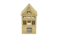 Ewax Ozdoba świąteczna domek 28 cm złoty metal 8734 Outlet