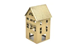 Ewax Ozdoba świąteczna domek 28 cm złoty metal 8734 Outlet