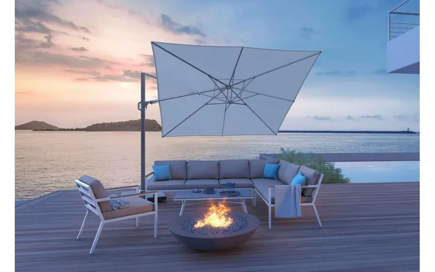 Platinum Parasol ogrodowy Challenger T² 3m x 3m biały Best