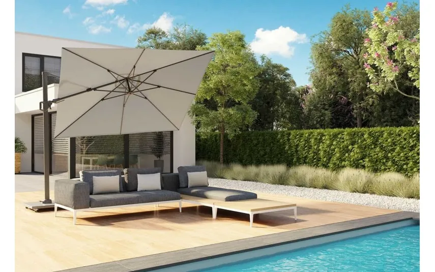 Platinum Parasol ogrodowy Challenger T² 3m x 3m biały Best