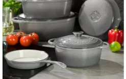 KingHoff Patelnia żeliwna głęboka 20 cm szara KH-1518 Fashion