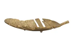 Dekor Pap Patera liść metalowy złoty 34 cm Fashion