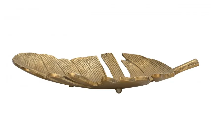 Dekor Pap Patera liść metalowy złoty 34 cm Fashion