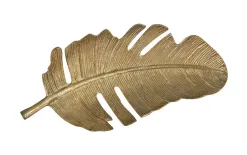 Dekor Pap Patera liść metalowy złoty 34 cm Fashion