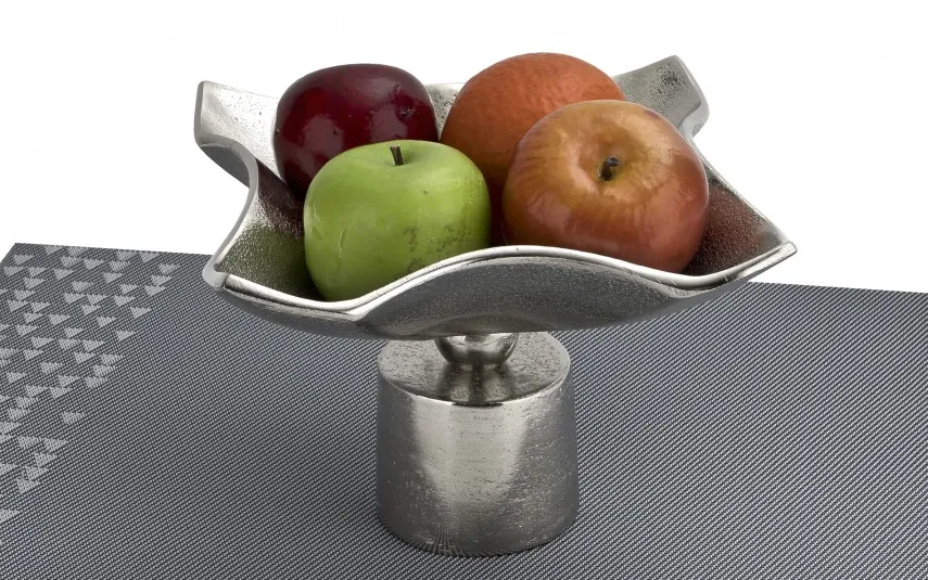 Dekor Pap Patera ozdobna metalowa 20 cm srebrna Clearance