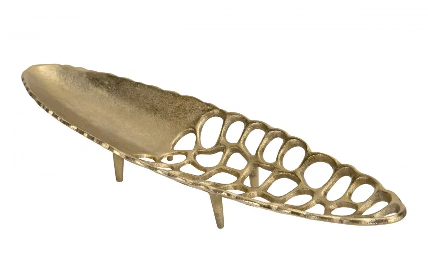 Dekor Pap Patera ozdobna 52x15 cm metalowa złota Clearance