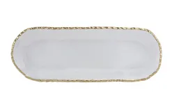 Art-Pol Patera szklana złoty rant 43 x 15,5 x 2,5cm Outlet