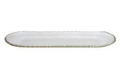 Art-Pol Patera szklana złoty rant 43 x 15,5 x 2,5cm Outlet