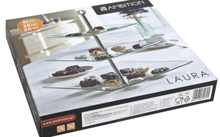 Ambition Patera trzypoziomowa szklana LAURA Outlet
